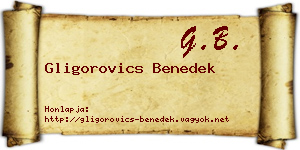Gligorovics Benedek névjegykártya